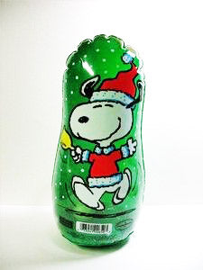 Snoopy Santa Inflatable Small Baby Bopper Bag With Rattle Ball And Weighted Base
