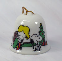 Peanuts Mini Porcelain Christmas Bell Ornament - Schroeder and Snoopy
