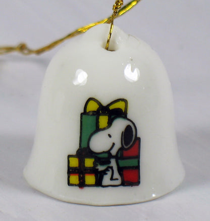Peanuts Micro Porcelain Bell Ornament - Snoopy's Gifts (Only 1" High!) - snoopn4pnuts.com