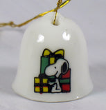 Peanuts Micro Porcelain Bell Ornament - Snoopy's Gifts (Only 1" High!)