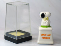 1974 Snoopy Vintage Mini Ceramic Trophy - Love Me Tender (Includes Acrylic Display Case) - snoopn4pnuts.com