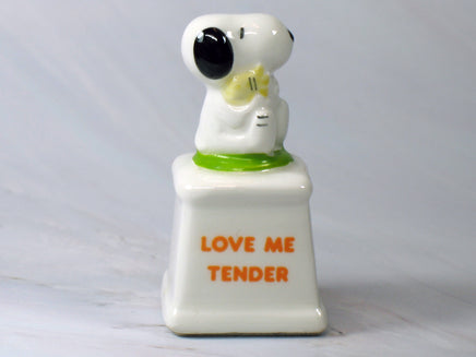 1974 Snoopy Vintage Mini Ceramic Trophy - Love Me Tender (Includes Acrylic Display Case) - snoopn4pnuts.com