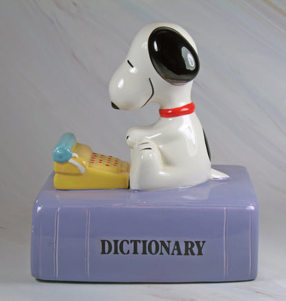Snoopy Literary Ace Types Musical Figurine (*Music Doesn't Play) - Makes Nice Display - snoopn4pnuts.com