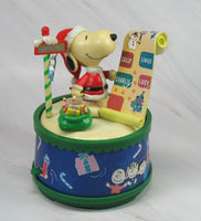 Snoopy Santa North Pole Rotating Musical Figurine (Discolored)