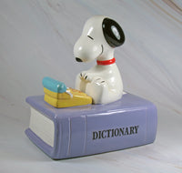 Snoopy Literary Ace Types Musical Figurine (*Music Doesn't Play) - Makes Nice Display - snoopn4pnuts.com