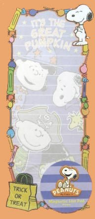 Peanuts Halloween Magnetic Notepad - The Great Pumpkin - snoopn4pnuts.com