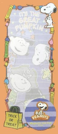 Peanuts Halloween Magnetic Notepad - The Great Pumpkin - snoopn4pnuts.com