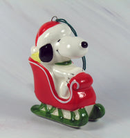 1978 Snoopy Sleigh Christmas Ornament - snoopn4pnuts.com