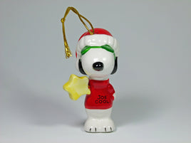 1987 Snoopy Joe Cool Holding Star Christmas Ornament
