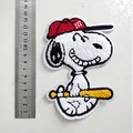 Snoopy Baseball Player Large Soft Furry Patch (Sew - On) - snoopn4pnuts.com