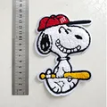 Snoopy Baseball Player Large Soft Furry Patch (Sew-On)