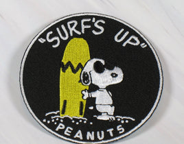Snoopy Joe Cool Surfer Patch (Metallic Silver and Gold Thread) - snoopn4pnuts.com
