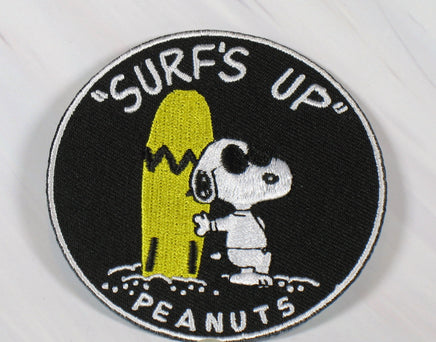 Snoopy Joe Cool Surfer Patch (Metallic Silver and Gold Thread) - snoopn4pnuts.com