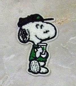 Snoopy Drinking Coffee Patch (Face Has "Furry" Texture)