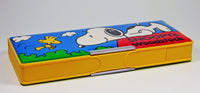 Snoopy And Woodstock Vintage Double-Sided Magnetic Pencil Box With Accessories
