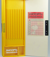 Snoopy And Woodstock Vintage Double-Sided Magnetic Pencil Box With Accessories