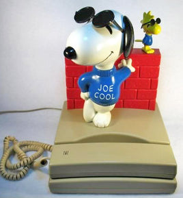 Snoopy Joe Cool Push Button Telephone With Pencil Cup At Back Of Base