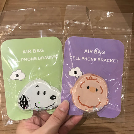 Peanuts Pop Socket Cell Phone Holder With Holographic Star - Shaped Snow - Snoopy and Charlie Brown - snoopn4pnuts.com