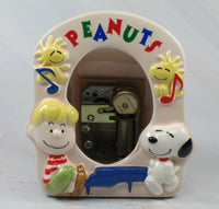 Snoopy and Schroeder Musical Ceramic Picture Frame (Acetate Photo Cover Missing) - snoopn4pnuts.com