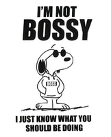 Snoopy Joe Cool Throw Pillow With Removable Cover - I'm Not Bossy