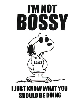 Snoopy Joe Cool Throw Pillow With Removable Cover - I'm Not Bossy - snoopn4pnuts.com