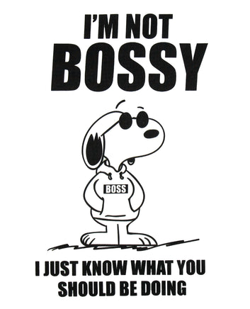 Snoopy Joe Cool Throw Pillow With Removable Cover - I'm Not Bossy - snoopn4pnuts.com