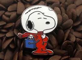 Snoopy Astronaut Enamel Pin (Orange Suit) - snoopn4pnuts.com