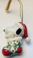 Lenox A Surprise Snoopy In Stocking Fine China Ornament With 24K Gold Accents - First In Series