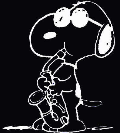 Snoopy and Woodstock Sax Die - Cut Vinyl Decal - White - snoopn4pnuts.com