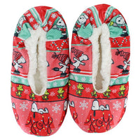Snoopy Holiday Joy Plush Fuzzy Babba Slippers - snoopn4pnuts.com