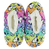 Snoopy Rainbow Plush Fuzzy Babba Slippers (Medium-Large)