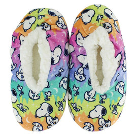 Snoopy Rainbow Plush Fuzzy Babba Slippers (Small - Medium) - snoopn4pnuts.com