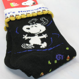 Snoopy Halloween Crew Socks With Metallic Accents and Scalloped Cuff - snoopn4pnuts.com