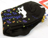 Snoopy Halloween Crew Socks With Metallic Accents and Scalloped Cuff