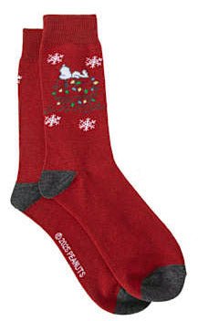 Snoopy's Decorated Doghouse Christmas Crew Socks - snoopn4pnuts.com