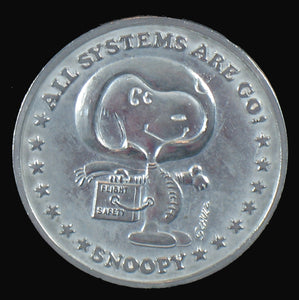 1969 Snoopy NASA Astronaut Silver-Plated Commemorative Coin