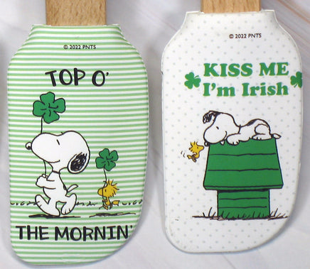 Snoopy St. Patrick's Day Irish Small Silicone Spatula With Wood Handle - snoopn4pnuts.com