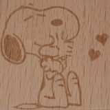 Snoopy Clear Vinyl Stamp On Wood Block - Hugs For Woodstock  RARE!