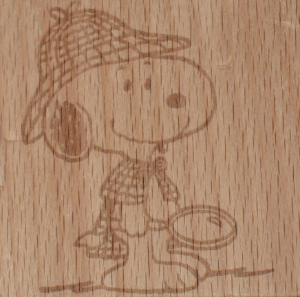 Snoopy Clear Vinyl Stamp On Wood Block - Detective Snoopy RARE! - snoopn4pnuts.com