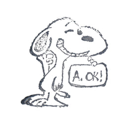 Snoopy Vintage Rubber Stamp With Wood Handle - A - OK! - snoopn4pnuts.com