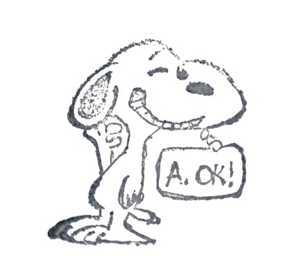 Snoopy Vintage Rubber Stamp With Wood Handle - A - OK! - snoopn4pnuts.com