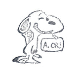 Snoopy Vintage Rubber Stamp With Wood Handle - A-OK!