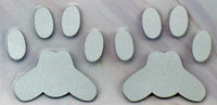 Paw Prints Reflective Vinyl Die-Cut Vinyl Decal - Headlights Make Them Light Up!