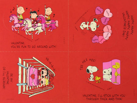 Peanuts Vintage Valentine's Day Stickers - snoopn4pnuts.com