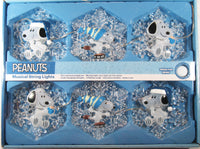 Snoopy Snowflake-Shaped MUSICAL String Lights With Flashing LED Colors (Light Up Only Option)