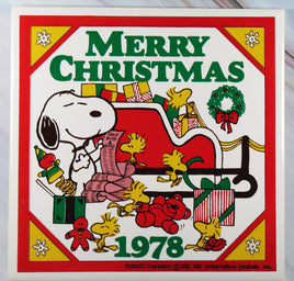 1978 Peanuts Vintage Stoneware Collector Tile - snoopn4pnuts.com