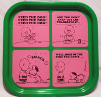 1969 Charlie Brown Vintage 4-Panel Metal Serving Tray (Good Condition)