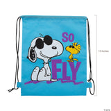 Snoopy Reusable Non-Woven Drawstring Backpack-Style Tote Bag