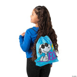 Snoopy Reusable Non-Woven Drawstring Backpack-Style Tote Bag