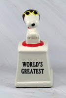 Flying Ace Snoopy Vintage Ceramic Weighted Trophy (Can Also Be Used As A Paperweight) - snoopn4pnuts.com
